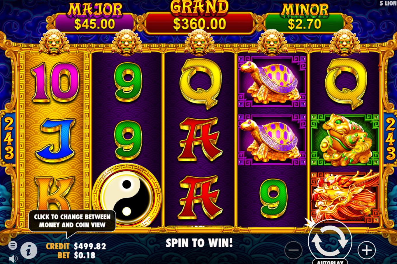 5 Lions Dance Casino Games