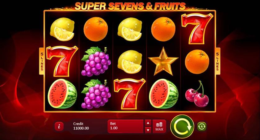 5 Super Sevens & Fruits Slot Reels