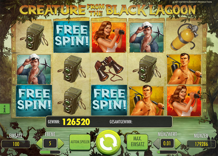 Creature From The Black Lagoon Slots Reels