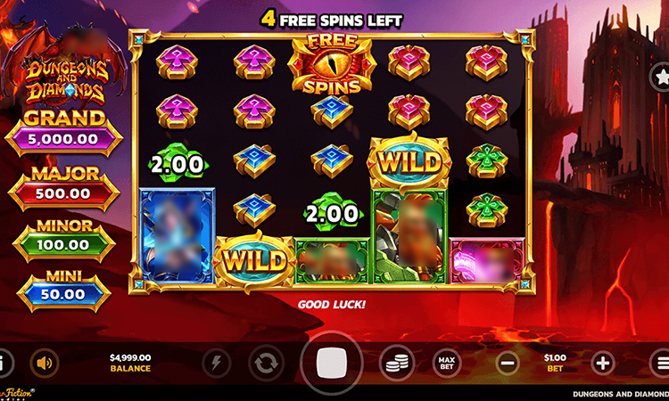 Dungeons and Diamonds Slots Reels
