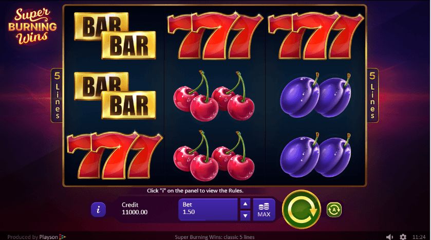 Super Burning Wins mobile slot