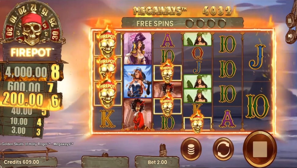 8 Golden Skulls of the Holly Roger Megaways Slots Win