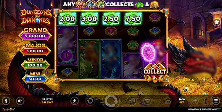 Dungeons and Diamonds Slot Gameplay