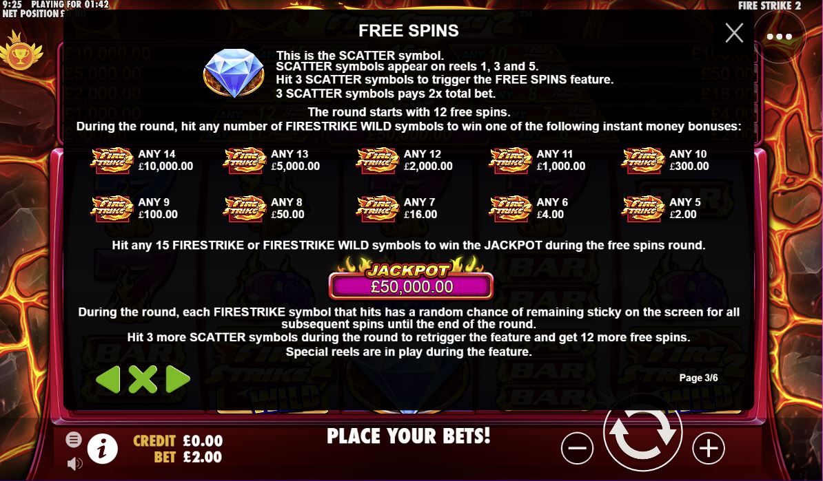 Fire Strike 2 Slot Free Spins