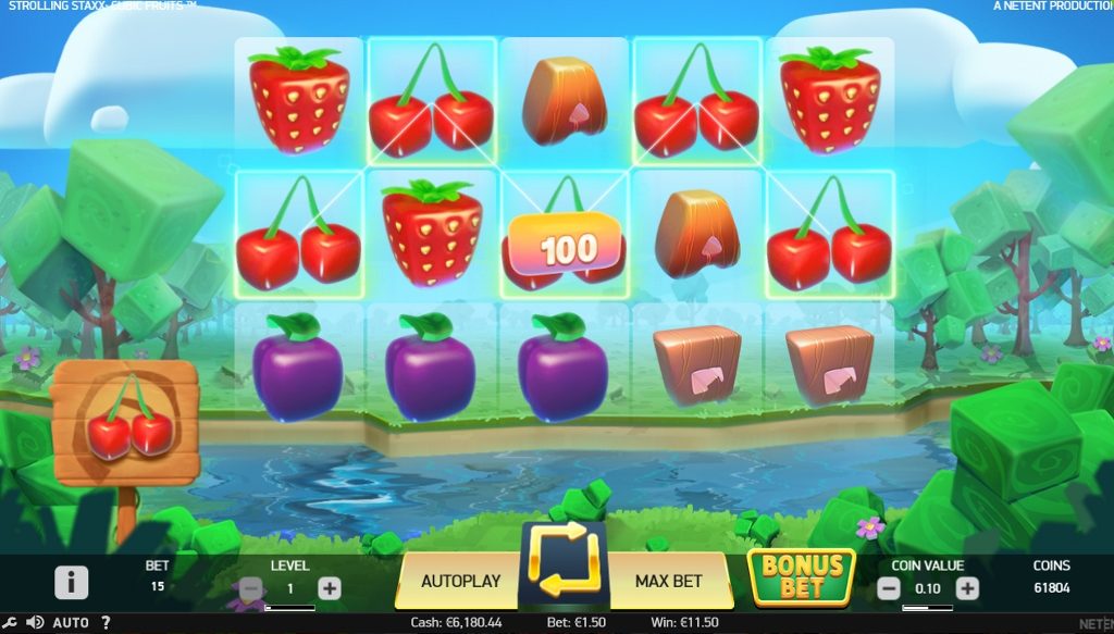 Strolling Staxx: Cubic Fruits Slot Gameplay
